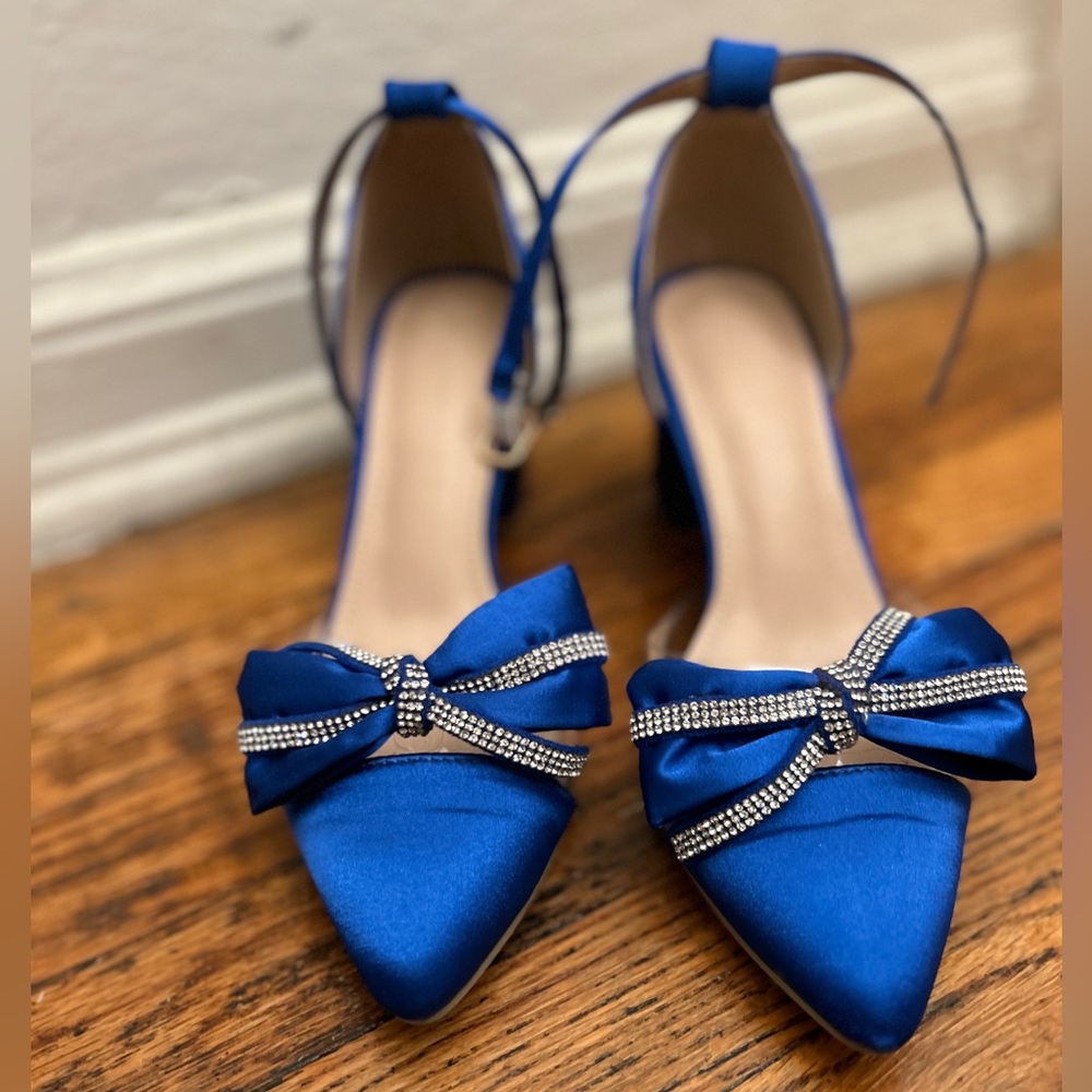Blue heels with straps